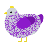 A mist and violet chicken with a double-lace pattern
