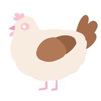 A cream and brown chicken