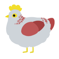 A mist and red chicken with a neck-band pattern