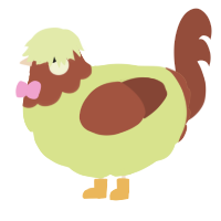 A lemon and russet chicken with a head pattern