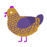 A gold and overcast chicken with a lace pattern