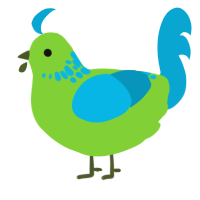 A grass and cerulean chicken with a neck-speckle pattern