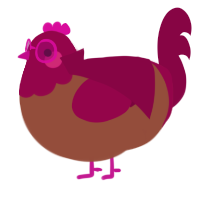 A russet and maroon chicken with a head pattern