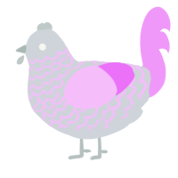 A mist and lavender chicken with a lace pattern