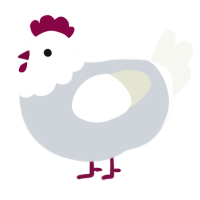 A mist and white chicken with a head pattern