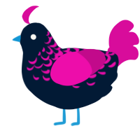 A tumblr and fuchsia chicken with a half-lace pattern