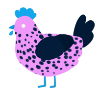 A lavender and tumblr chicken with a speckle pattern