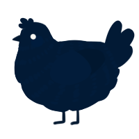 A tumblr chicken with a bar pattern