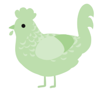 A gluppy chicken with a half-lace pattern