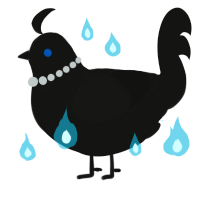 A black chicken with a half-lace pattern