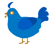 A sapphire and ultramarine chicken