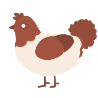 A cream and russet chicken with a head pattern