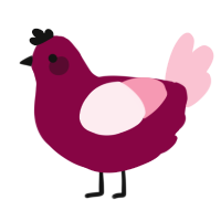A maroon and rose chicken