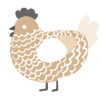 A beige and cream chicken with a lace pattern