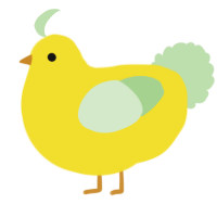 A yellow and gluppy chicken