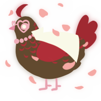 A bark and crimson chicken with a half-lace pattern