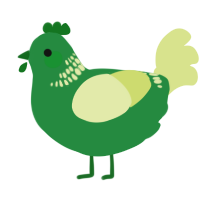 A viridian and lemon chicken with a neck-band pattern