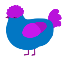 A sapphire and amethyst chicken