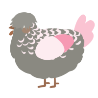 A ash and rose chicken with a half-lace pattern