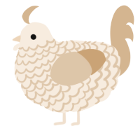 A cream and beige chicken with a lace pattern