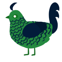 A viridian and tumblr chicken with a lace pattern