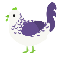 A white and overcast chicken with a half-lace pattern