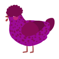 A plum and wine chicken with a speckle pattern