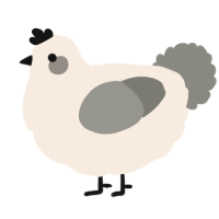 A cream and ash chicken