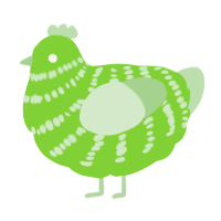 A grass and gluppy chicken with a bar pattern
