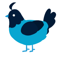 A cerulean and tumblr chicken with a head pattern