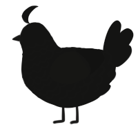 A black chicken with a lace pattern