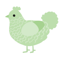 A gluppy chicken with a lace pattern
