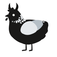 A sable and mist chicken with a neck-speckle pattern