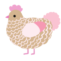 A beige and rose chicken with a lace pattern