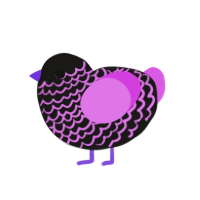 Cola gum, a sable and orchid chicken with a lace pattern