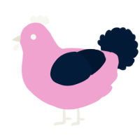 A pink and tumblr chicken