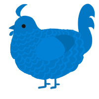 A sapphire chicken with a lace pattern