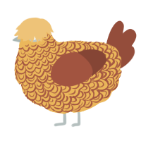 A honey and russet chicken with a double-lace pattern