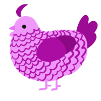 A lavender and plum chicken with a lace pattern