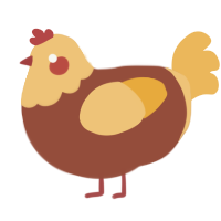 A russet and honey chicken with a head pattern