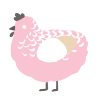 A rose and cream chicken with a half-lace pattern