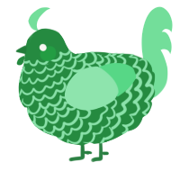 A viridian and spring chicken with a lace pattern