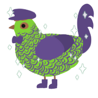 A grass and overcast chicken with a double-lace pattern