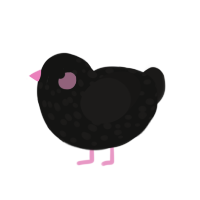 (unnamed), a black and sable chicken with a speckle pattern