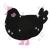 Emo Grrl, a black and sable chicken with a speckle pattern