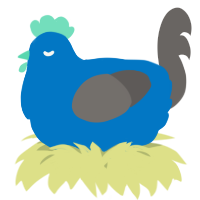 A sapphire and grey chicken