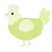 A lemon and apple chicken with a head pattern