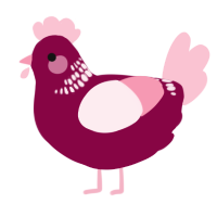A maroon and rose chicken with a neck-band pattern