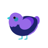 Jimothy, a navy and blurple chicken with a head pattern