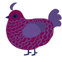 A wine and overcast chicken with a lace pattern